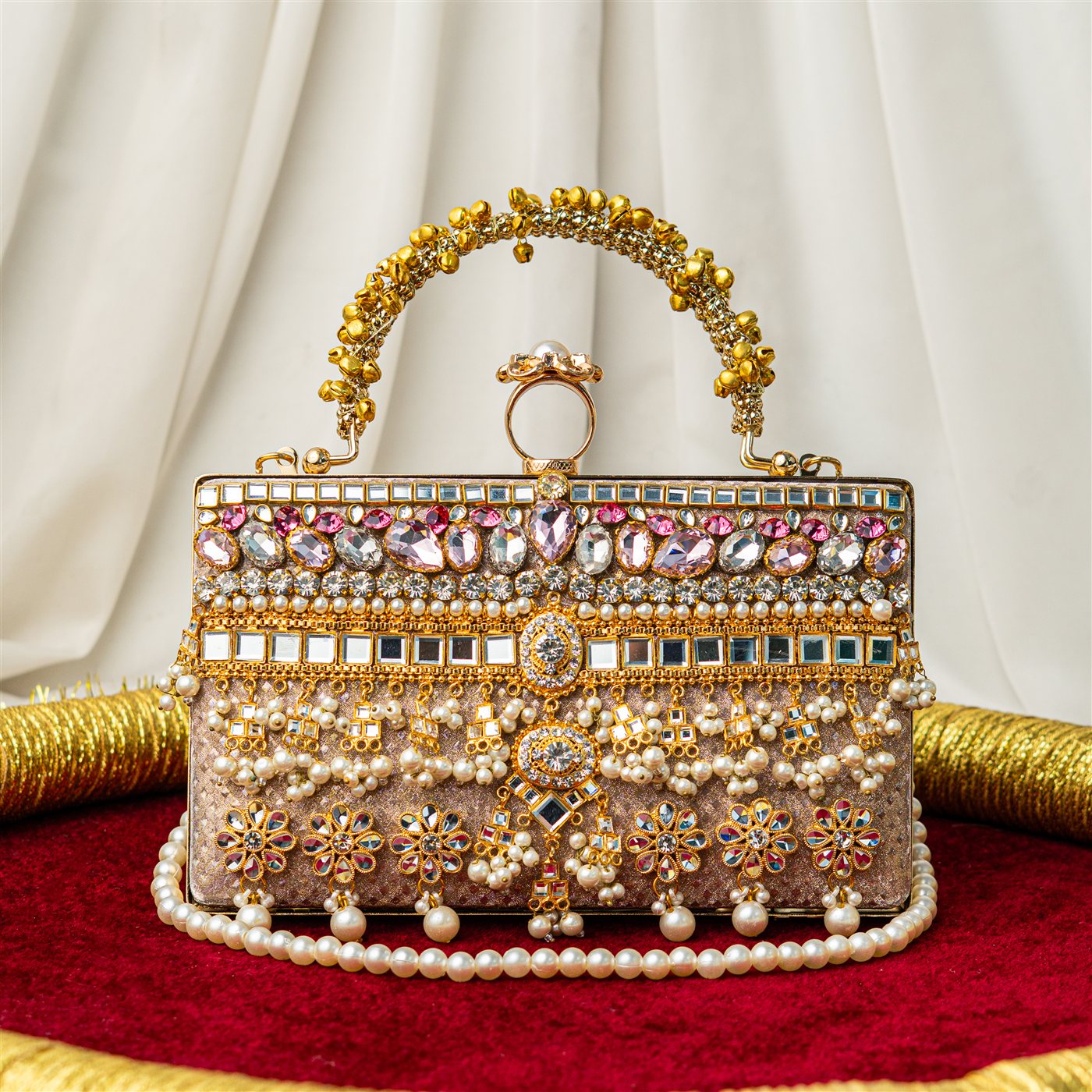 Golden Pearl Bridal Clutch