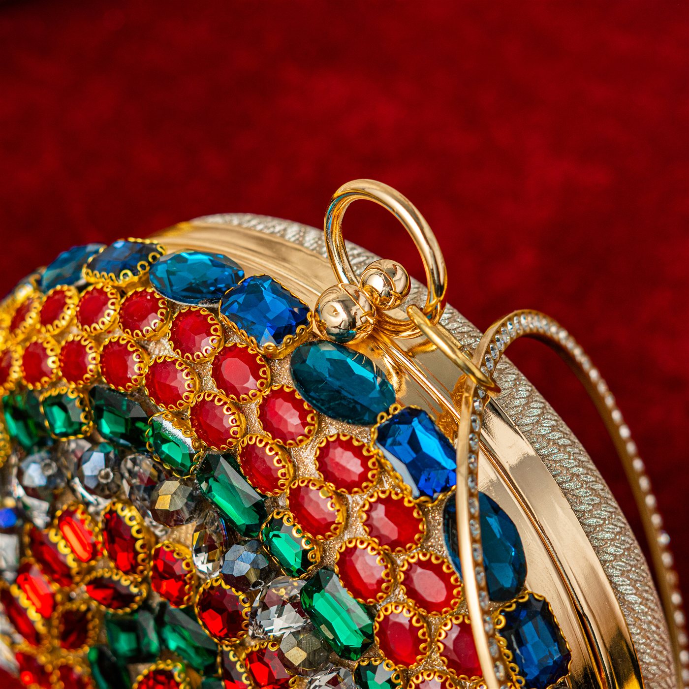 Multicolor Gem Box Clutch
