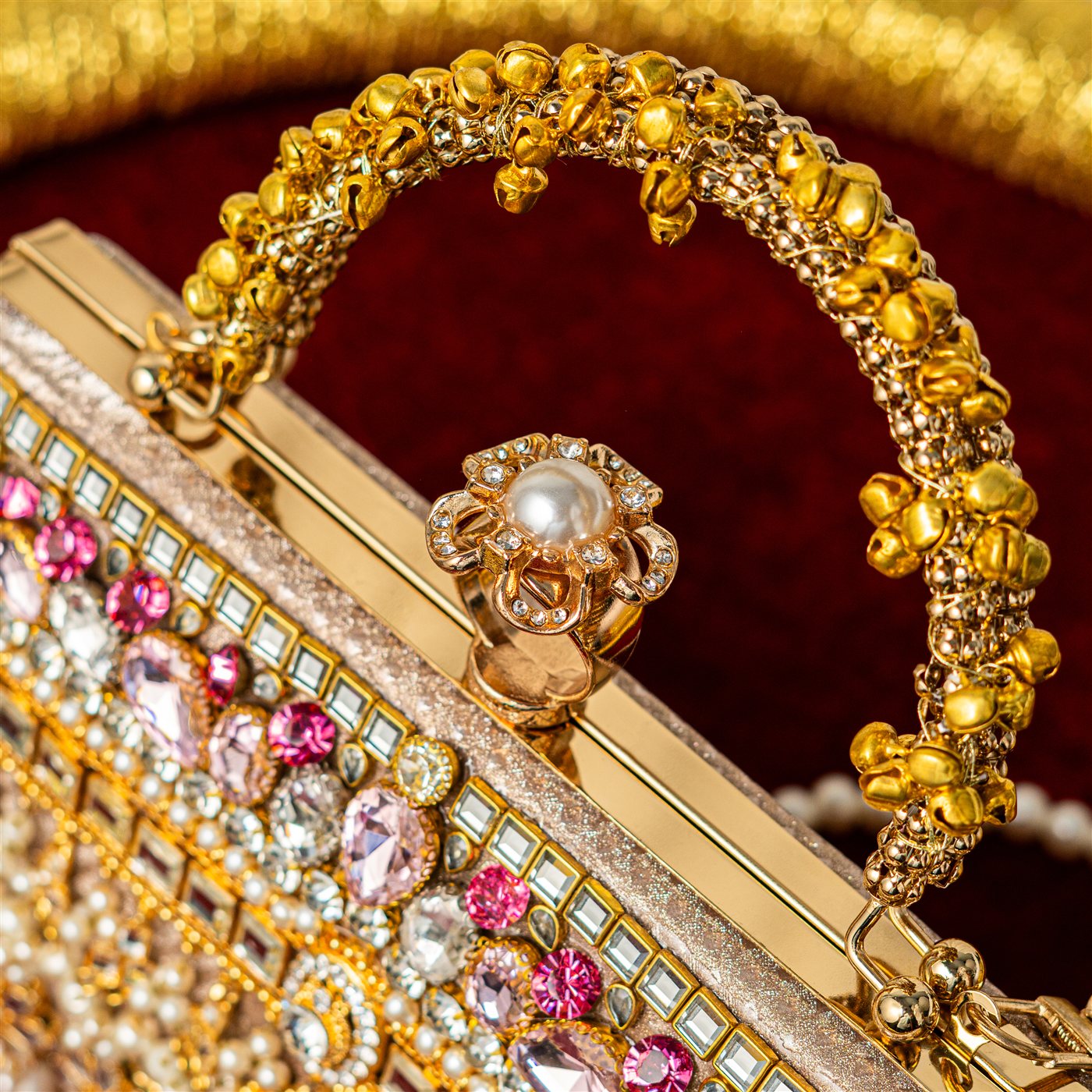 Golden Pearl Bridal Clutch